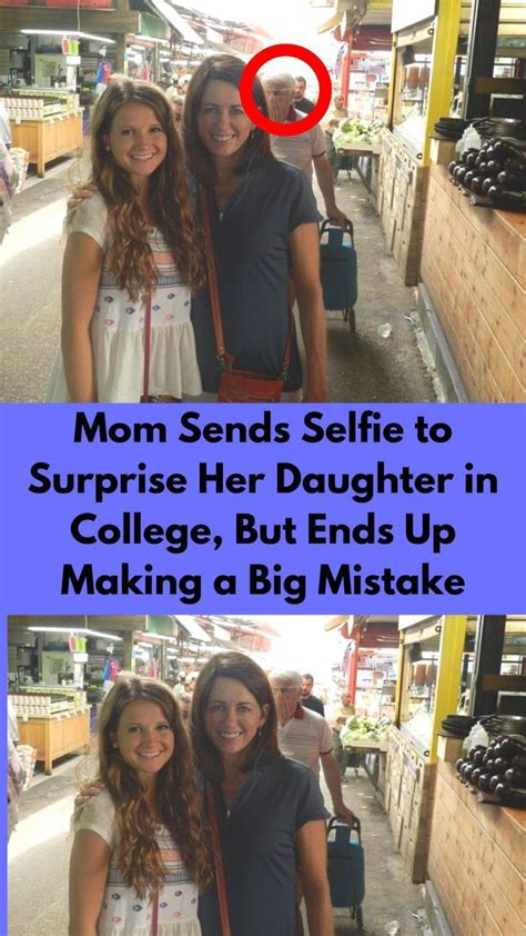 Two Women Standing Next To Each Other With The Words Mom Sends Selfie