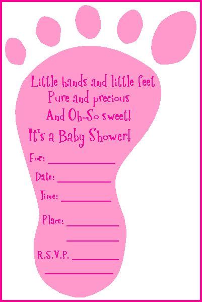 baby shower footprint invitation  baby shower
