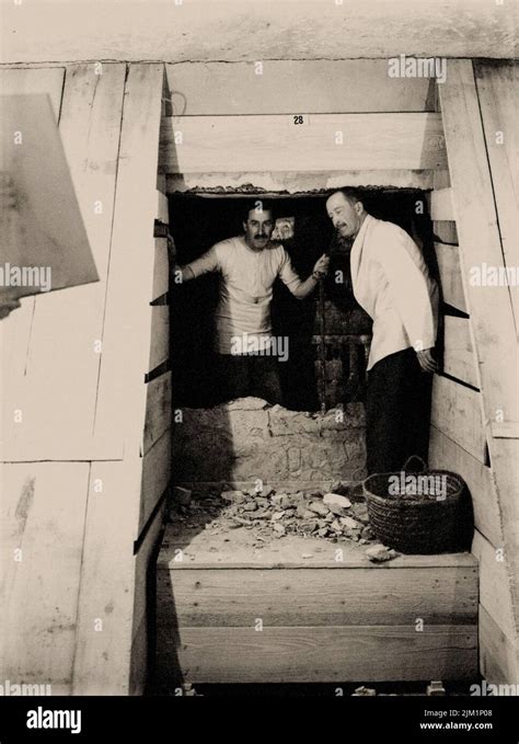 Howard Carter Left And Lord Carnarvon Break Through Into The Inner Tomb Museum The Griffith