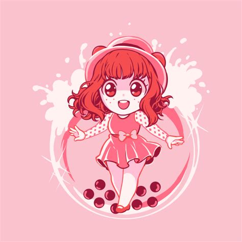 Boba Bear Strawberry Anime Cute Girl T Shirt Teepublic