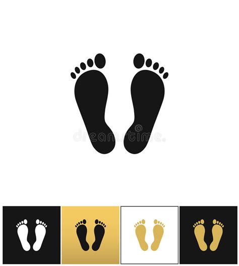 Footprints Or Human Foot Prints Vector Icon Stock Vector Illustration