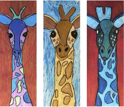 The Rolling Artroom Giraffe Portraits 1st 3rd Grade