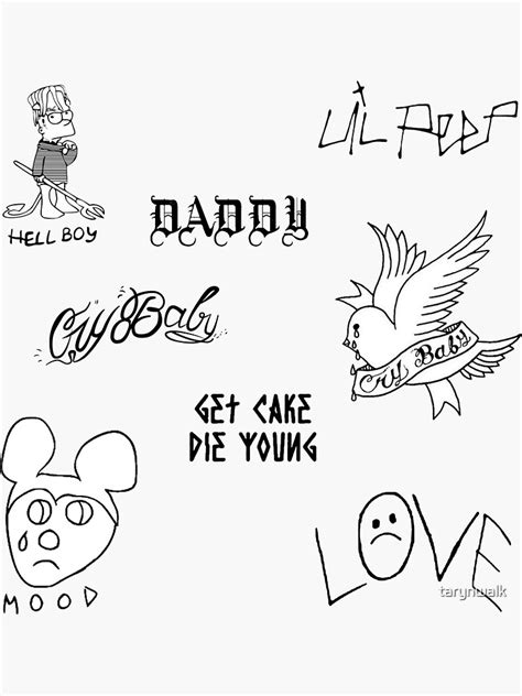 Sticker Pack Dautocollants Lil Peep Tattoos Par Tarynwalk Redbubble