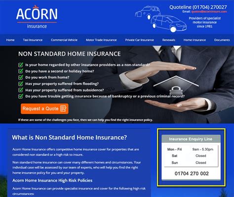 All of the numbers are direct connections to this department so that customers can receive the assistance that they require, without having to unlike other directory enquiries services, and often the companies themselves, contact telephone numbers offers phone numbers that are charged at. Acorn_Insurance_non-standard_home_insurance_enquiry ...