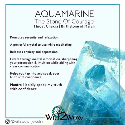 Aquamarine Marchs Birthstone Will2wow Jewelry Stone Of Courage Crystal
