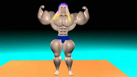 3d Muscle Growth Animation Of Male Bodybuilder No 1 Front Double Biceps Youtube