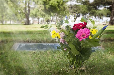 You choose the flowers, you choose the months, we do the rest. Flores en cementerio foto de archivo. Imagen de tristeza ...