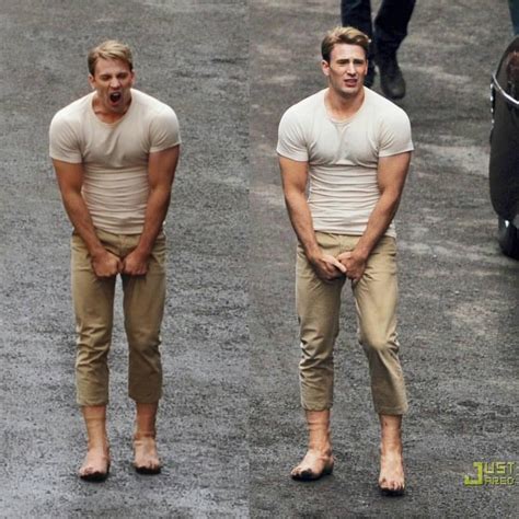 Captain America The First Avenger On Chris Evans During The Set Of