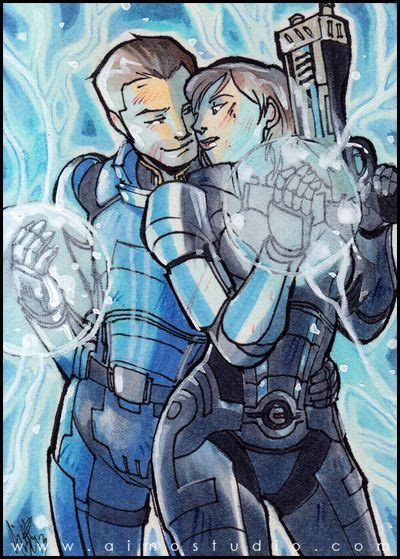 Aimos Sketch Cards Pscs Three Flavors Of Kaidan And Shepard