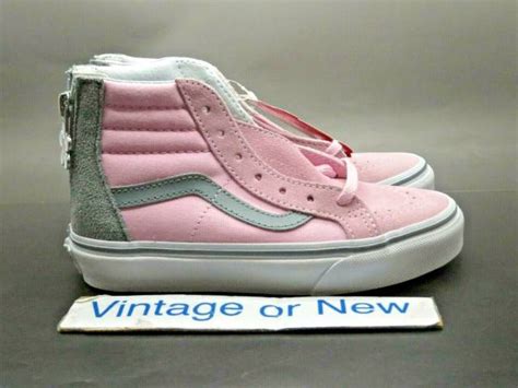 Girls Vans Sk8 Hi Flower Zip Pink Grey Skate Suede Shoes Preschool Youth Sz 12 5 Kixify