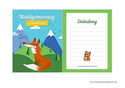 Alle vorlagen können kostenlos und unkompliziert heruntergeladen werden. Einladung Waldgeburtstag basteln: Vorlagen zum Ausdrucken ...