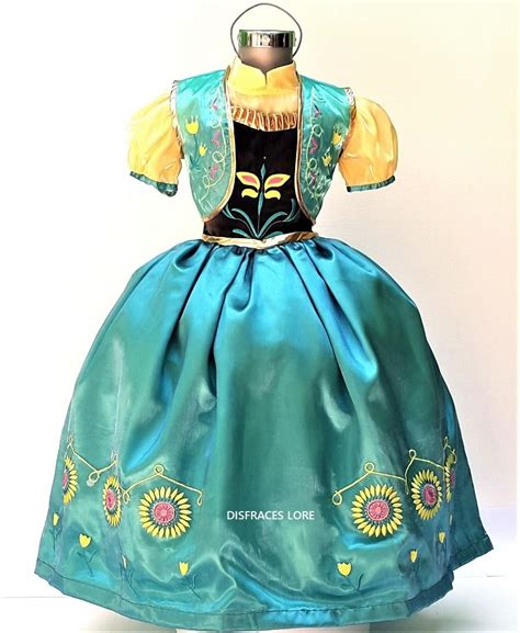 La respuesta le está llamando y amenaza su reino. Disfraz Vestido Anna Fever Ana Talla 10 Años Frozen Lujo ...
