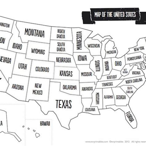 Mr Printables United States Map