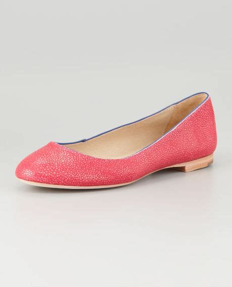 Juicy Couture Textured Ballerina Flats In Pink Hot Pink Lyst