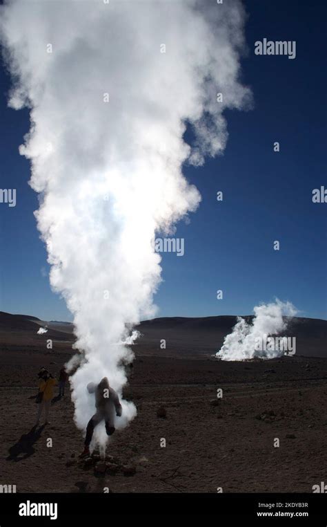 Geothermal Geyser Atacama Volcano Hot Steam Water Stock Photo Alamy