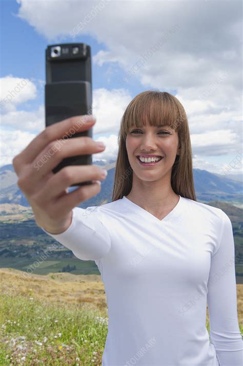 Woman Taking Photo Of Herself Stock Image F0038150 Science Photo Library