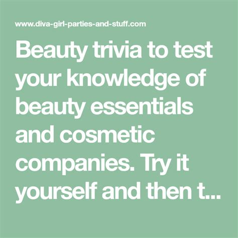Beauty Trivia Trivia Beauty Essentials