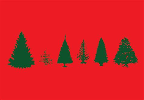 Christmas Tree Silhouette Set Download Free Vector Art Stock