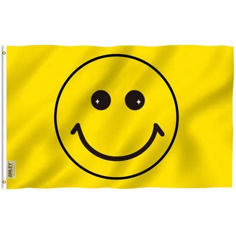 Anley Fly Breeze 3x5 Foot Yellow Happy Face Flag With Brass Grommets 7
