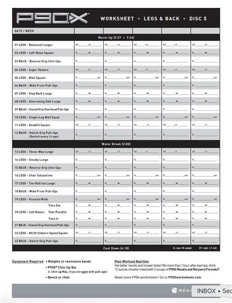 P90x excel spreadsheet then beachbody workout sheets p90x3 eoua blog. P90X Legs And Back Worksheet | Printable P90x Worksheets
