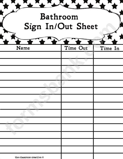 Best Images Of Bathroom Sign Out Sheet Printable Bathroom Sign Out