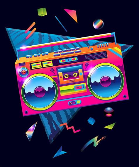 Akade T Shirt Designs Retro Art Retro Waves Art 80s Boombox Hd