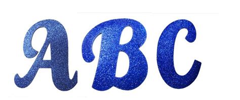 The Letters Abc And C Are Made Out Of Glittery Blue Paint On A White