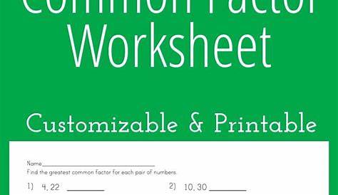Greatest Common Factor Worksheet - Customizable and Printable | Math