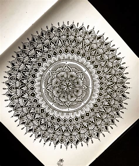 Mandala Art Black Mandala Design With Staedtler Pen Zentangle Art