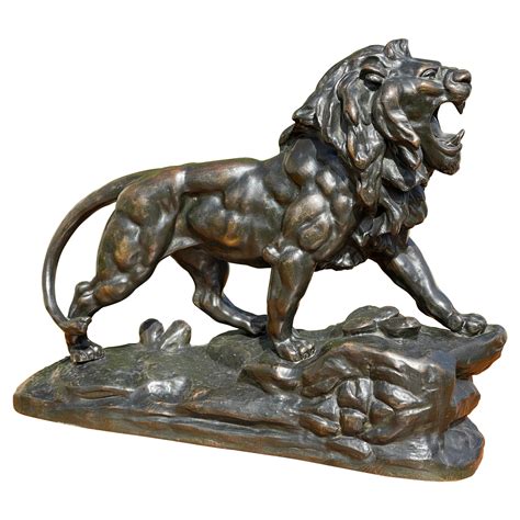 Bronze Statue Roaring Lion 19th Century For Sale At 1stDibs Lion