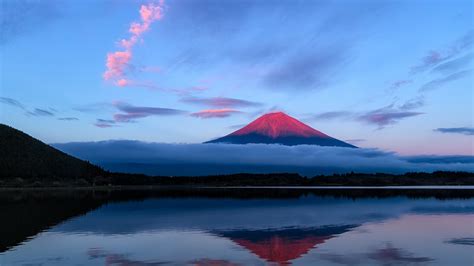 壁紙 日本、富士山、夜、空、湖、反射、青 1920x1200 Hd 無料のデスクトップの背景 画像
