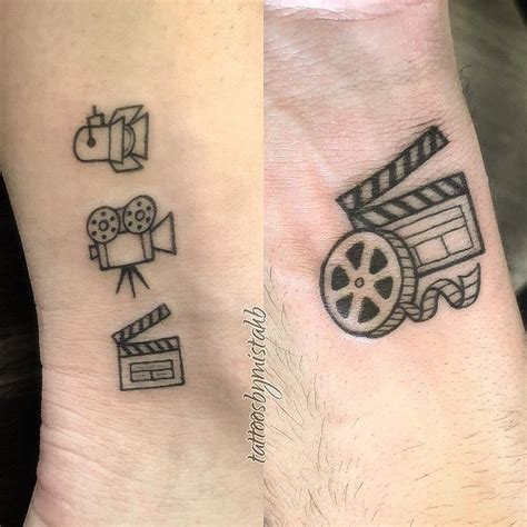 a little freehand movie themed “lights camera action” emojitattoo freehandtattoo clapper