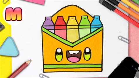 Como Dibujar Una Caja De Crayolas Kawaii Dibujos Kawaii Faciles