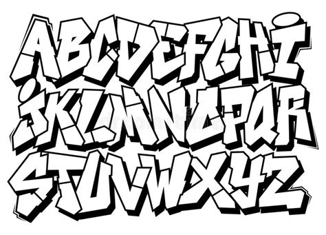 Classic Street Art Graffiti Font Type Alphabet Stock Vector