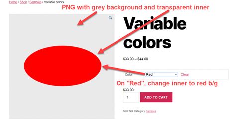 Woocommerce Switch Image Background On Color Variation Selection