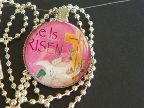 He Is Risen Necklace Easter Necklace Easter Jewelry Christian Etsy
