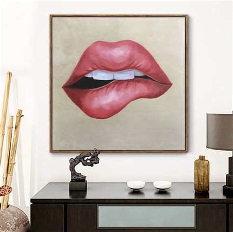 Nordic Posters Fashion Sex Red Lips Canvas Painting Modular Wall Art My Xxx Hot Girl