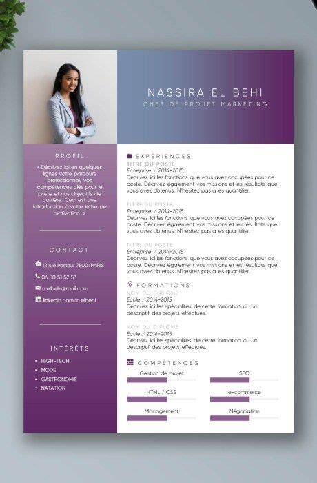 Editable professional layouts & formats with example cv content. 290 idées de CV en 2021 | modèle cv, exemple cv, cv créatif