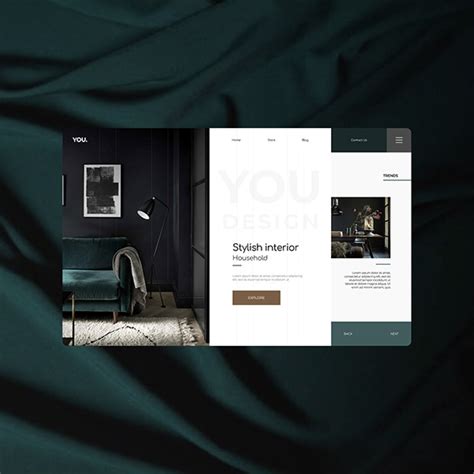 Вдохновение веб-дизайн. Stylish Interior on Behance