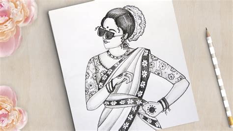 How To Draw A Beautiful Traditional Bride Very Easy Noya Daman