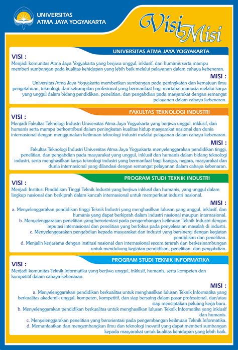 Misi perusahaan merupakan tujuan tujuan dan latar belakang sebuah organisasi tersebut dibuat. Visi, Misi, dan Tujuan | Teknik Industri - Universitas ...