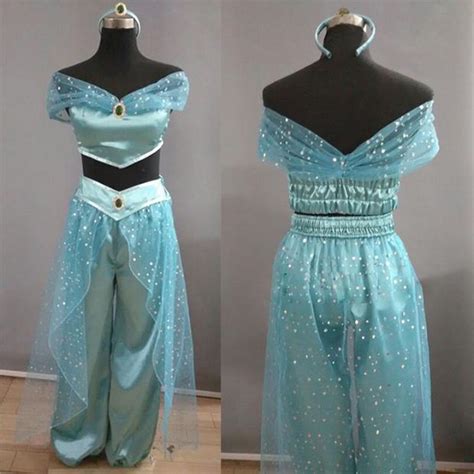 Womens Ladies Jasmine Aladdin Costume Cosplay For Girls Princess
