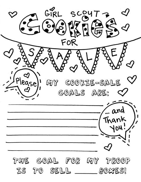 Girl Scout Cookie Coloring Sheets