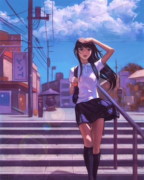 Anime Girl Walking Away