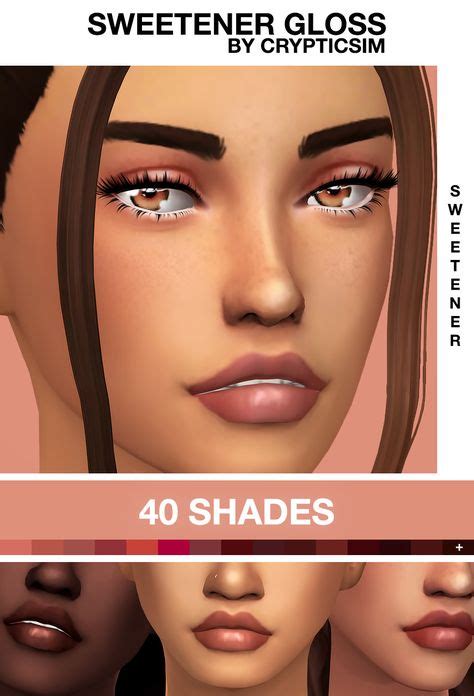 Sims 4 Sweetener Lip Gloss By Crypticsim Sims 4 Pets Sims 4 Cc