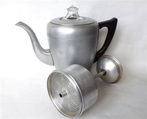 1950s Vintage Aluminum Stove Top Drip Coffee Maker Perk Pot Etsy