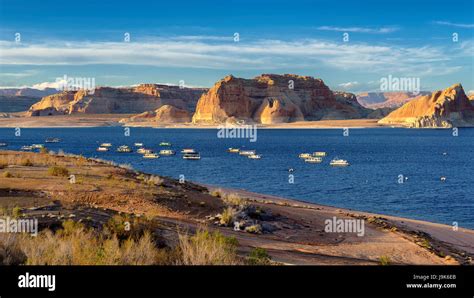 Sunset At Lake Powell Arizona Stock Photo Alamy