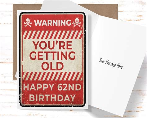 Funny 62nd Birthday Card For Him 62nd Birthday Card For Best Etsy