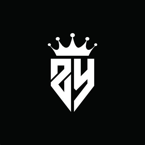 Zy Logo Monogram Emblem Style With Crown Shape Design Template 4284090