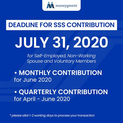 Sss Contributions Payment Deadline For Nd Quarter Sss Inquiries